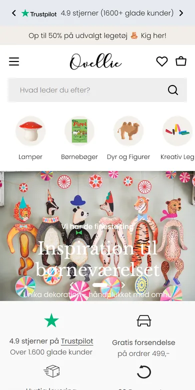 ovellie.dk på en mobil